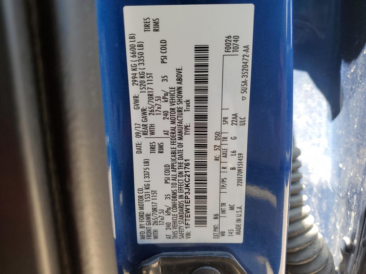 1FTEW1EP3JKC21761 FORD F-150 2018