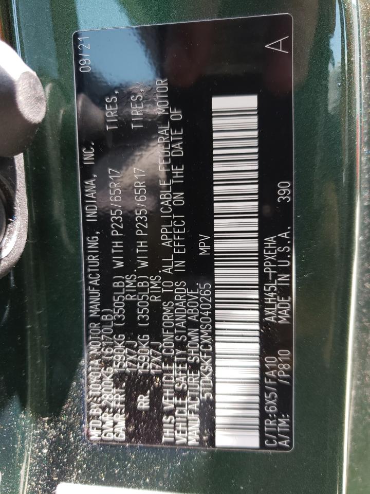 5TDKSKFCXMS040265 TOYOTA All Models 2021