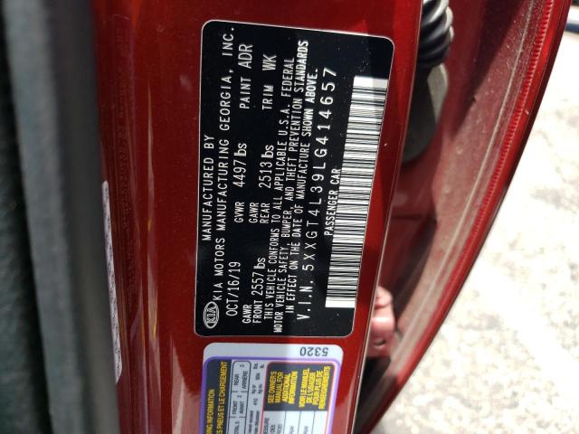 5XXGT4L39LG414657 KIA Optima Lx