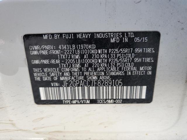 JF2GPACC7F8289105 Subaru Xv Crosstrek 2.0 Premium