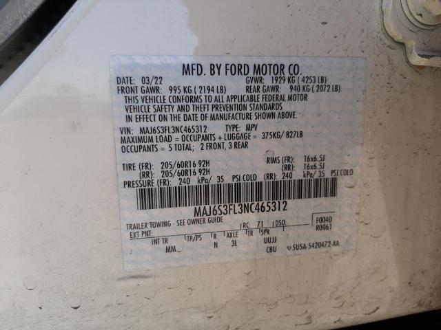 MAJ6S3FL3NC465312 Ford ECOSPORT S