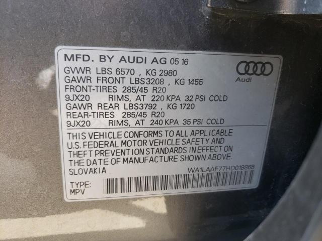 WA1LAAF77HD018868 2017 AUDI Q7, photo no. 13