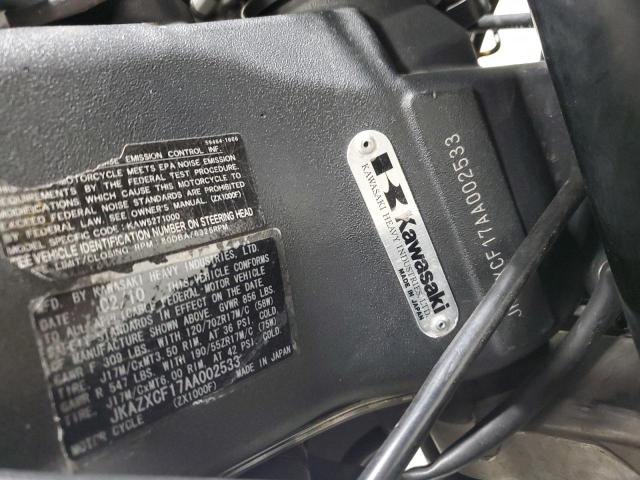 2010 KAWASAKI ZX1000 F - JKAZXCF17AA002533