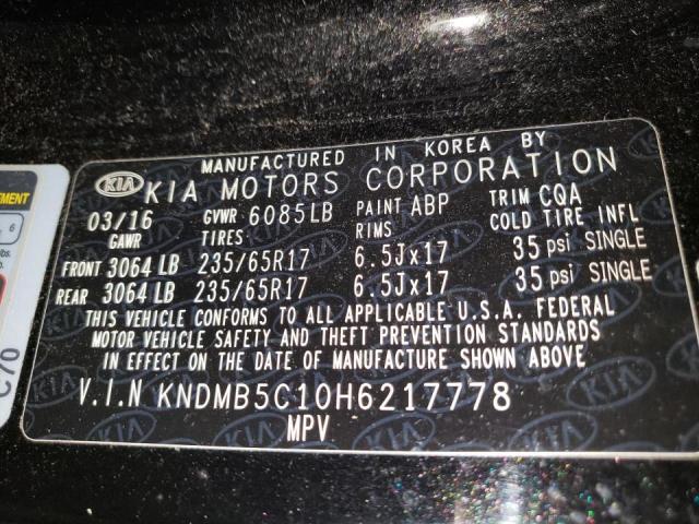 KNDMB5C10H6217778 KIA SEDONA LX