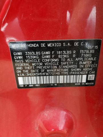 3HGGK5H54FM770148 Honda FIT LX