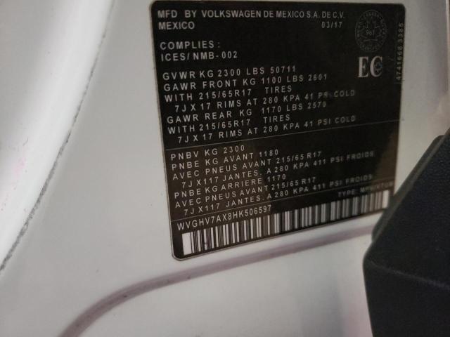 2017 VOLKSWAGEN TIGUAN TRE WVGHV7AX8HK506597