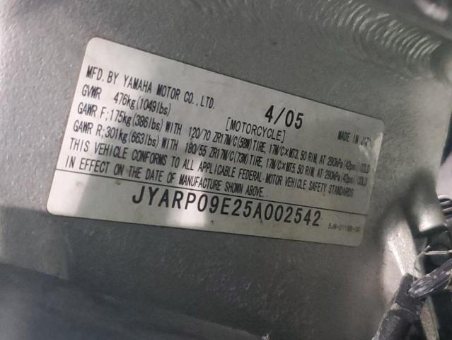2005 YAMAHA FJR1300 A - JYARP09E25A002542