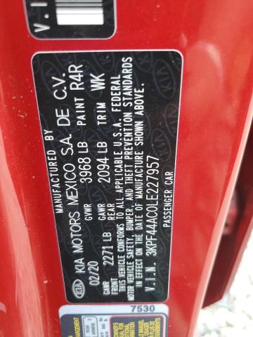 3KPF44AC0LE227957 KIA FORTE GT