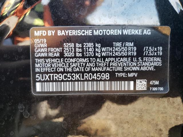 5UXTR9C53KLR04598 2019 BMW X3, photo no. 12