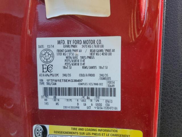 1FTFW1ET5EKG38497 Ford F150 Supercrew