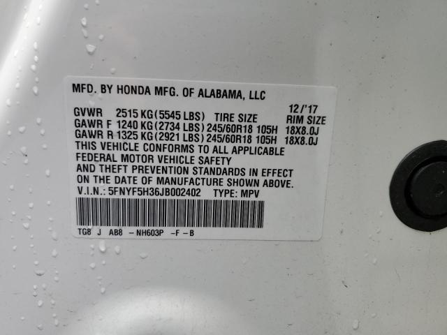 5FNYF5H36JB002402 Honda Pilot Ex