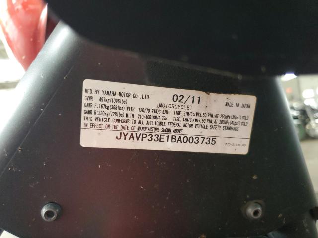 2011 YAMAHA XVS1300 CU JYAVP33E1BA003735