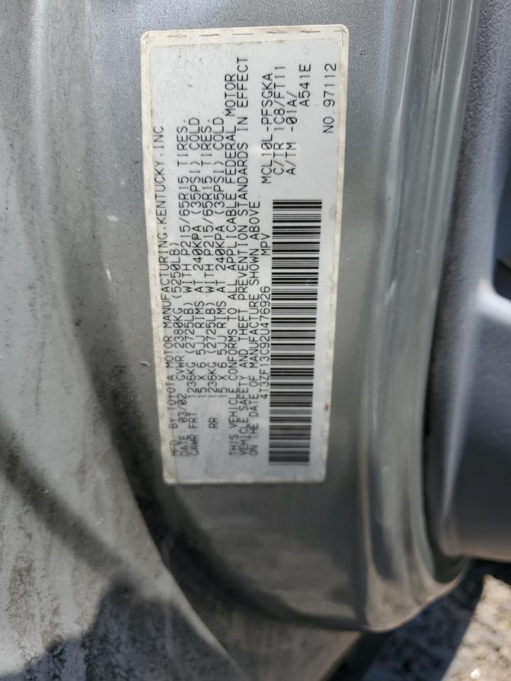 4T3ZF13C92U476926 2002 Toyota Sienna Le