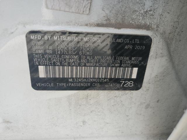 2019 MITSUBISHI MIRAGE LE ML32A5HJ2KH012545