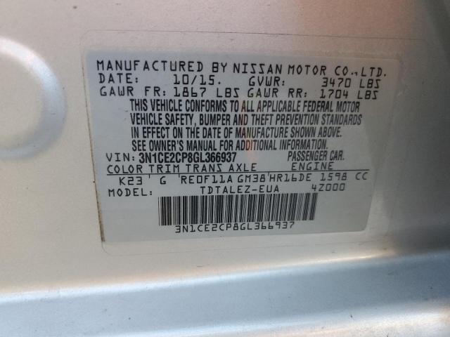 3N1CE2CP8GL366937 Nissan Versa Note S