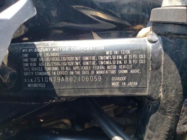 2006 SUZUKI GSX600 F - JS1GN79A862106059