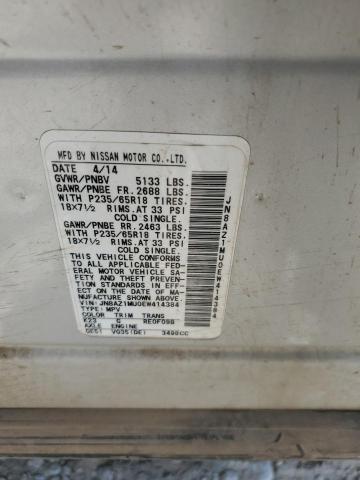 JN8AZ1MU0EW414384 Nissan MURANO S
