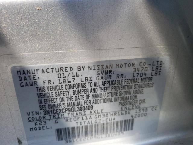 3N1CE2CP9GL380409 Nissan Versa Note S