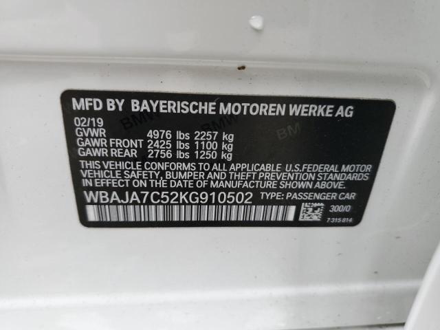 2019 BMW 530 XI - WBAJA7C52KG910502