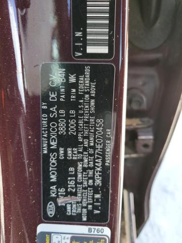 3KPFK4A77HE070458 KIA FORTE LX