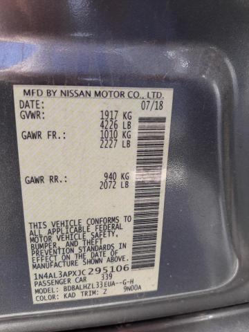 1N4AL3APXJC295106 Nissan ALTIMA 2.5