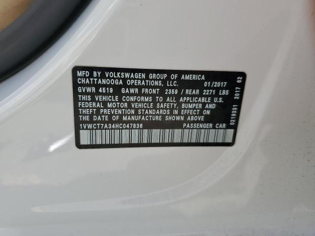 2017 VOLKSWAGEN PASSAT SEL - 1VWCT7A34HC047836