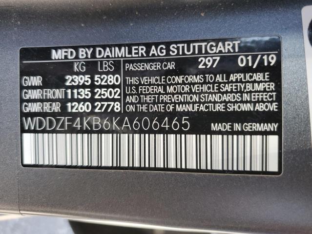 WDDZF4KB6KA606465 Mercedes-Benz E-Class E 300 4MAT 12