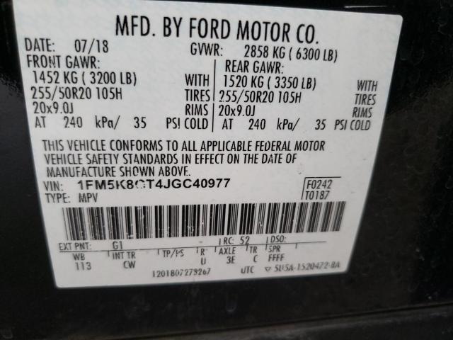 1FM5K8GT4JGC40977 Ford EXPLORER SPORT