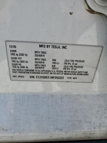 5YJYGDEE1MF093323 Tesla Model Y