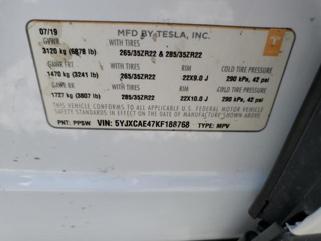 5YJXCAE47KF188768 Tesla MODEL X