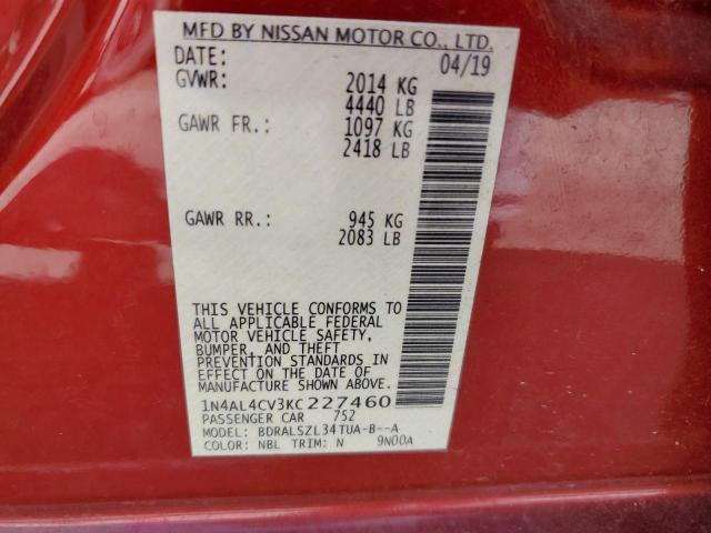 1N4AL4CV3KC227460 Nissan ALTIMA SR