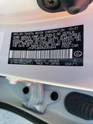2022 LEXUS UX 250H BA JTHP9JBH0N2055894