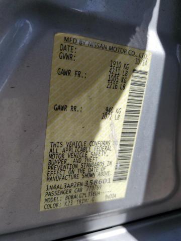 1N4AL3AP2FN358601 Nissan ALTIMA 2.5