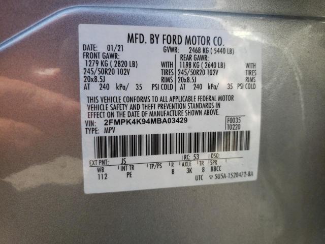 2FMPK4K94MBA03429 2021 FORD EDGE, photo no. 14