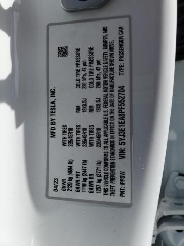 5YJ3E1EA8PF552704 Tesla MODEL 3
