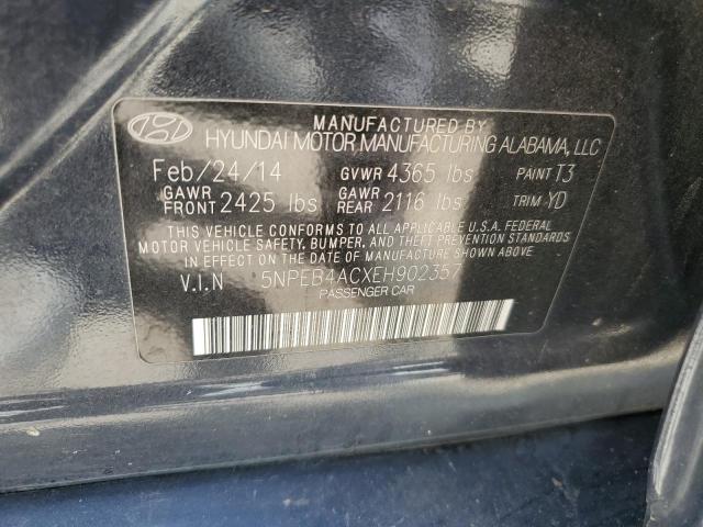 5NPEB4ACXEH902357 Hyundai SONATA GLS