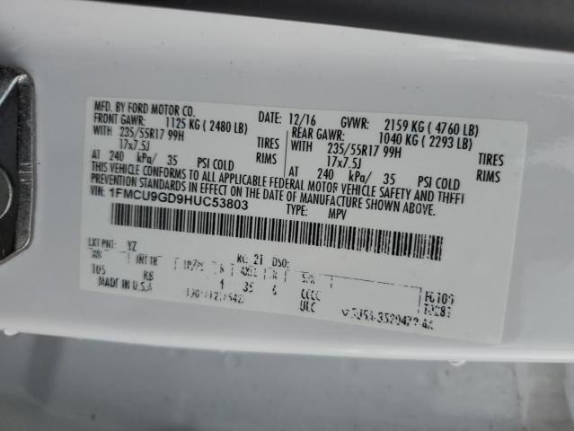 1FMCU9GD9HUC53803 2017 FORD ESCAPE, photo no. 12