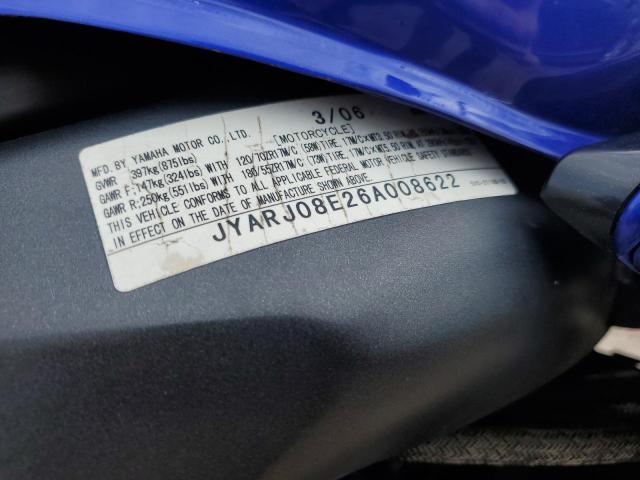 2006 YAMAHA FZ6 S - JYARJ08E26A008622