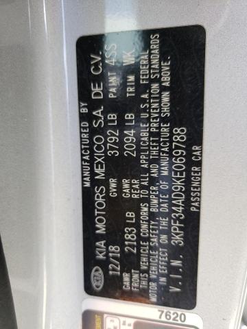 3KPF34AD9KE069788 KIA Forte Gt Line