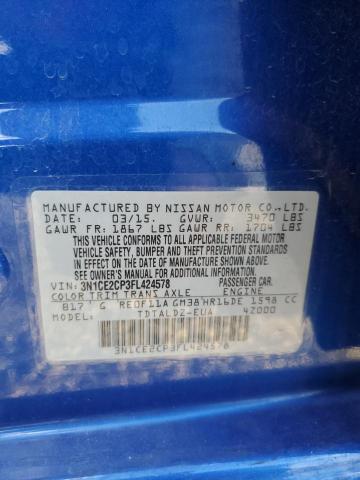 3N1CE2CP3FL424578 Nissan Versa Note S