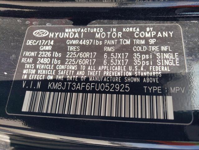 2015 HYUNDAI TUCSON GLS - KM8JT3AF6FU052925