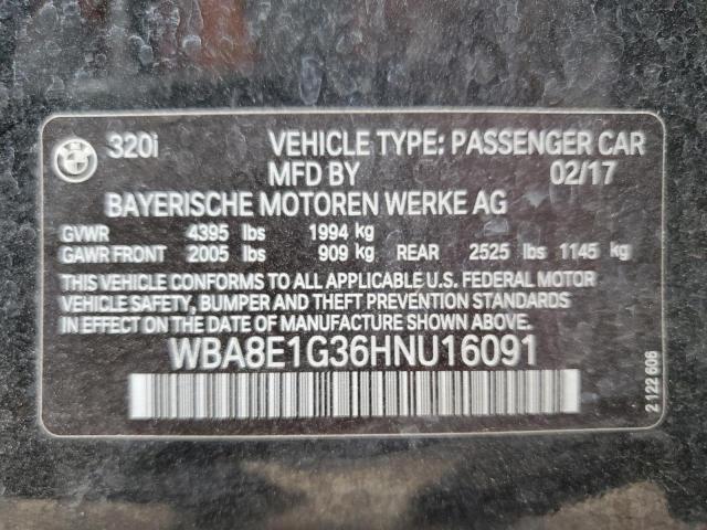  BMW 3 SERIES 2017 Чорний