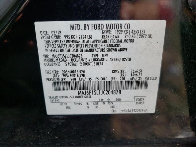 MAJ6P1SL1JC204878 Ford ECOSPORT S