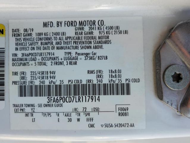 3FA6P0CD7LR117914 Ford FUSION SEL