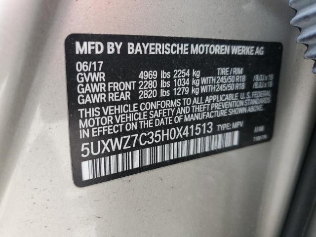 5UXWZ7C35H0X41513 2017 BMW X3, photo no. 13