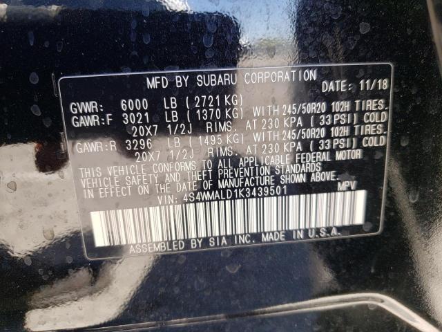 4S4WMALD1K3439501 Subaru Ascent Limited