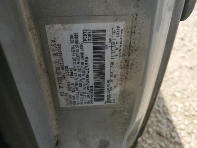 1994 Ford Thunderbird Lx VIN: 1FALP62W5RH117395 Lot: 58306013