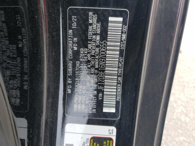 2022 SUBARU BRZ LIMITE JF1ZDBE16N9700655