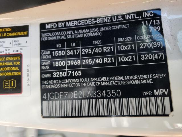 VIN 4JGDF7DE2EA334350 2014 Mercedes-Benz GL-Class, ... no.12