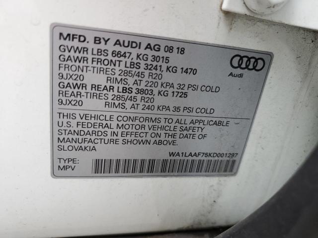 VIN WA1LAAF75KD001297 2019 Audi Q7, Premium Plus no.13